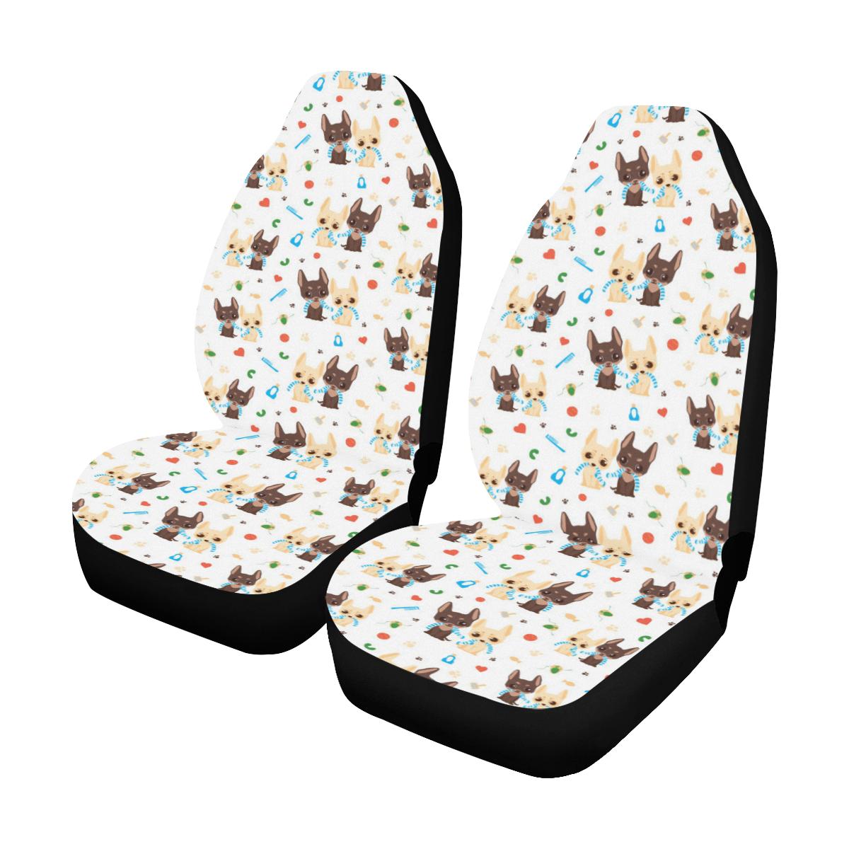 Chihuahua Pattern Print Design 06 Car Seat Covers (Set of 2)-JORJUNE.COM