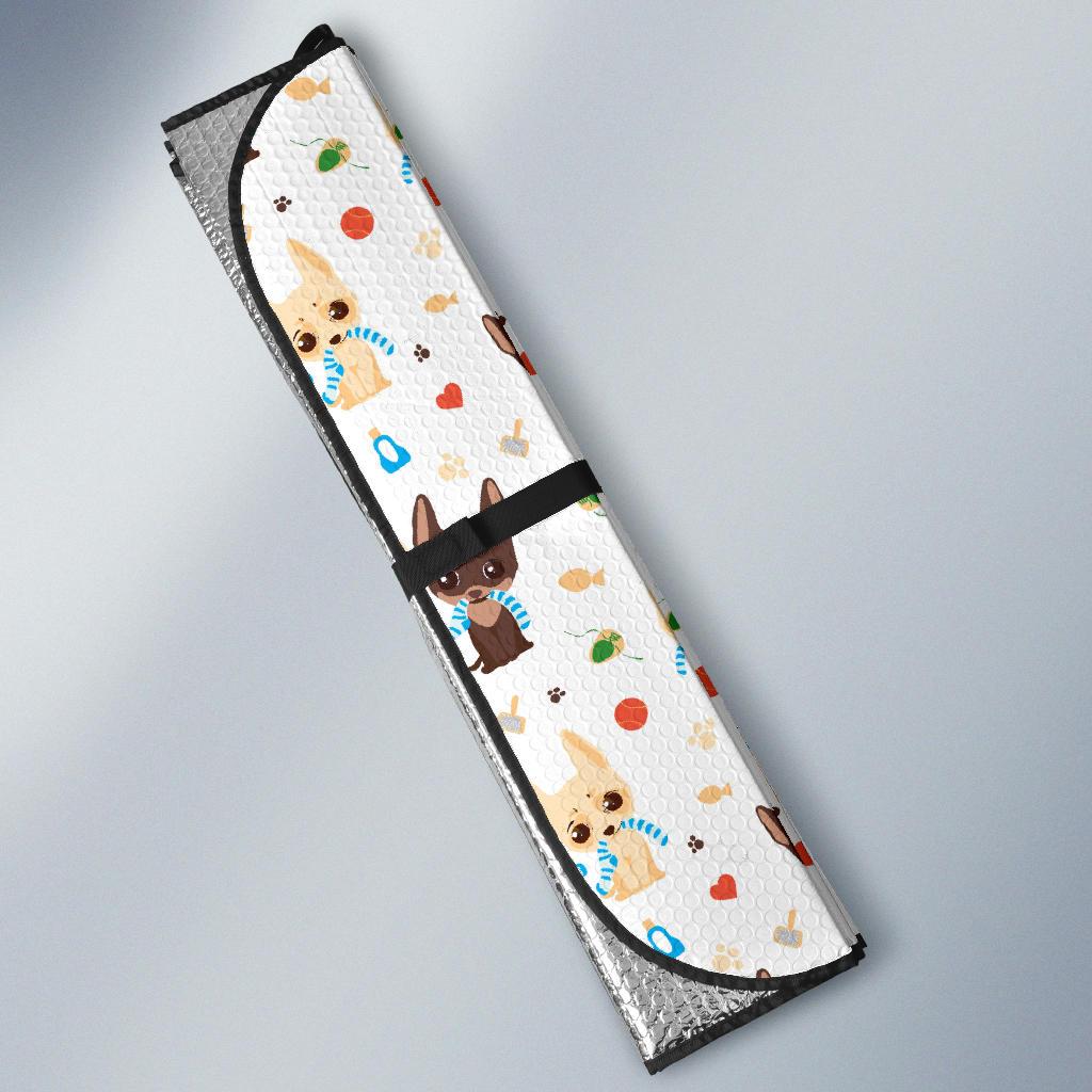 Chihuahua Pattern Print Design 06 Car Sun Shade-JORJUNE.COM