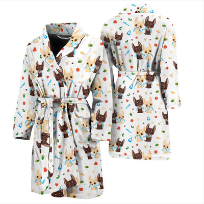 Chihuahua Pattern Print Design 06 Men Bathrobe-JORJUNE.COM