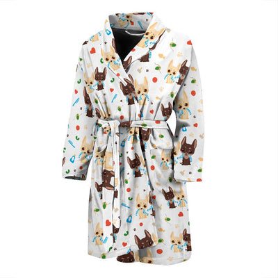 Chihuahua Pattern Print Design 06 Men Bathrobe-JORJUNE.COM