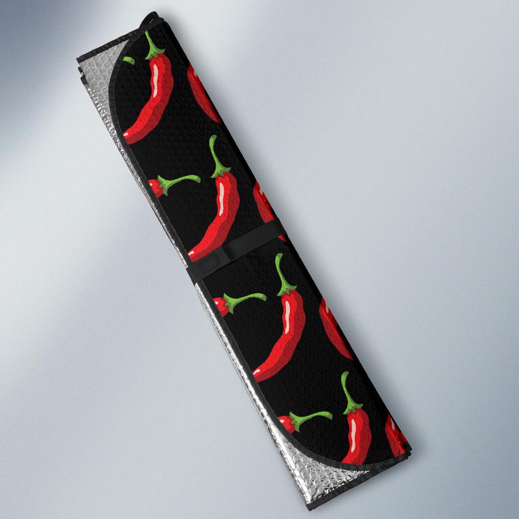 Chilli Pepper Pattern Print Design 01 Car Sun Shade-JORJUNE.COM