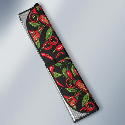 Chilli Pepper Pattern Print Design 02 Car Sun Shade-JORJUNE.COM