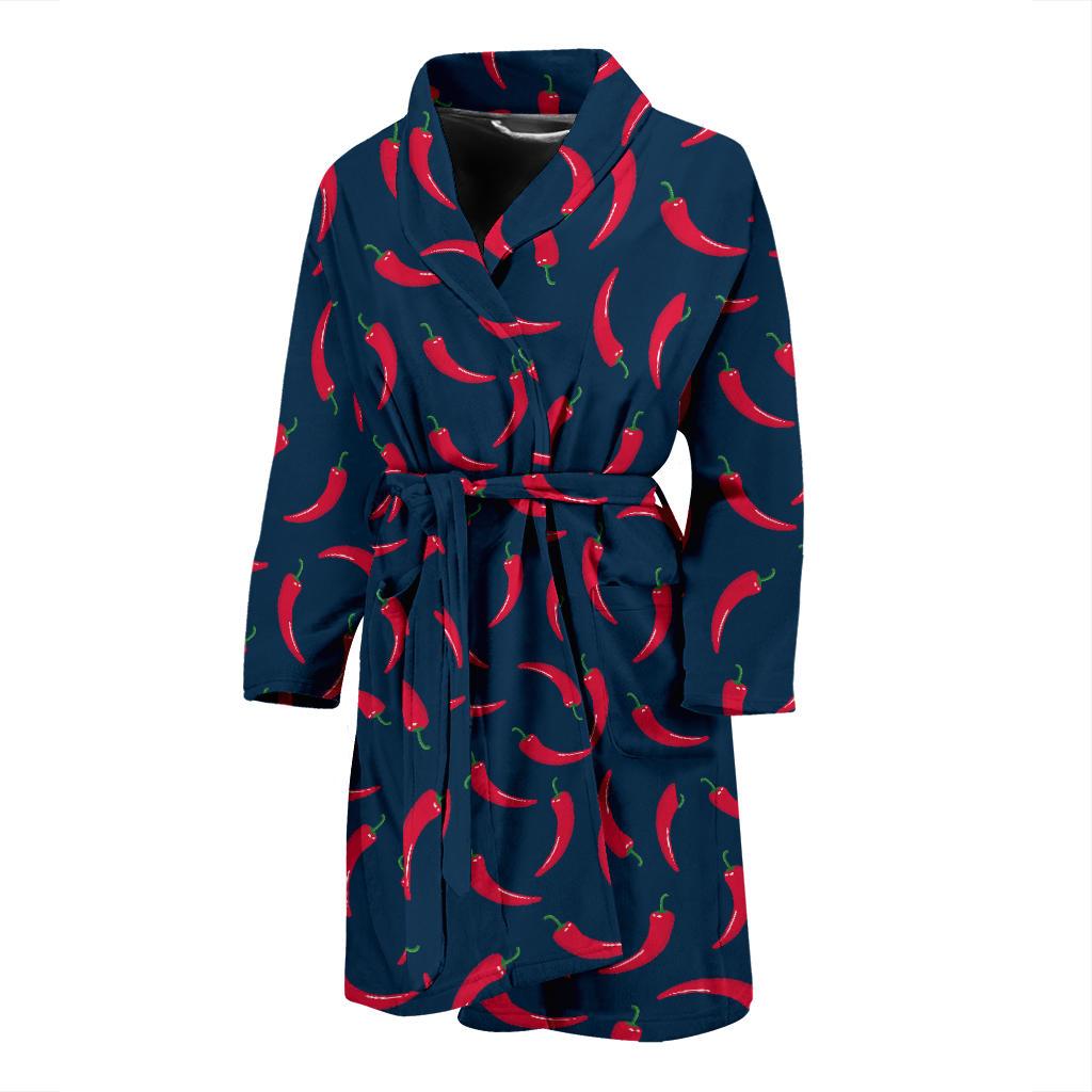 Chilli Pepper Pattern Print Design 03 Men Bathrobe-JORJUNE.COM