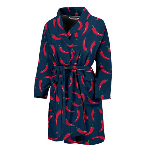Chilli Pepper Pattern Print Design 03 Men Bathrobe-JORJUNE.COM