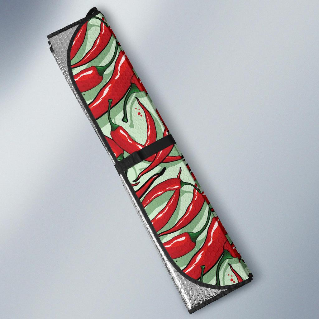 Chilli Pepper Pattern Print Design 04 Car Sun Shade-JORJUNE.COM