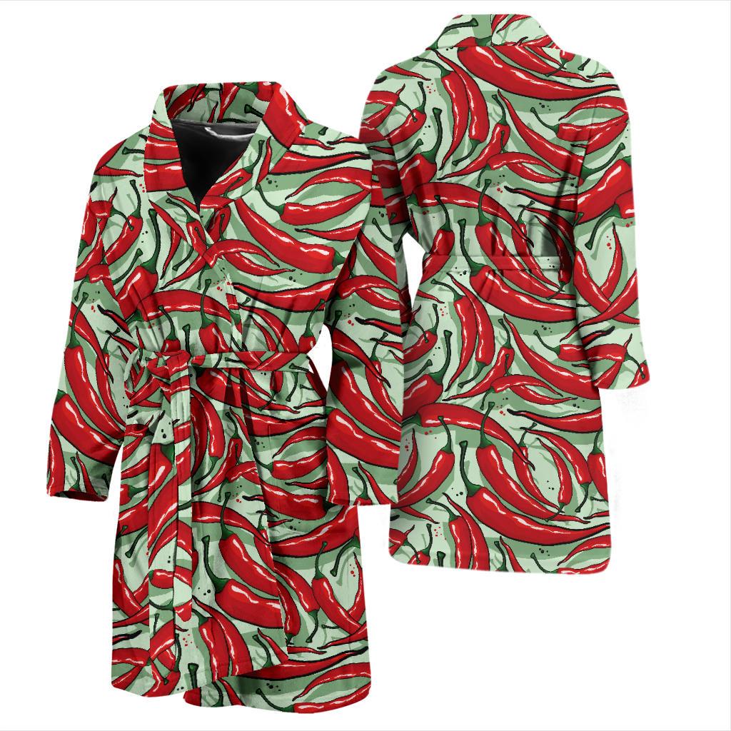 Chilli Pepper Pattern Print Design 04 Men Bathrobe-JORJUNE.COM