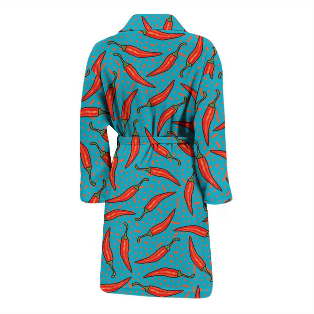 Chilli Pepper Pattern Print Design 05 Men Bathrobe-JORJUNE.COM