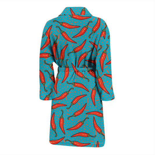 Chilli Pepper Pattern Print Design 05 Men Bathrobe-JORJUNE.COM