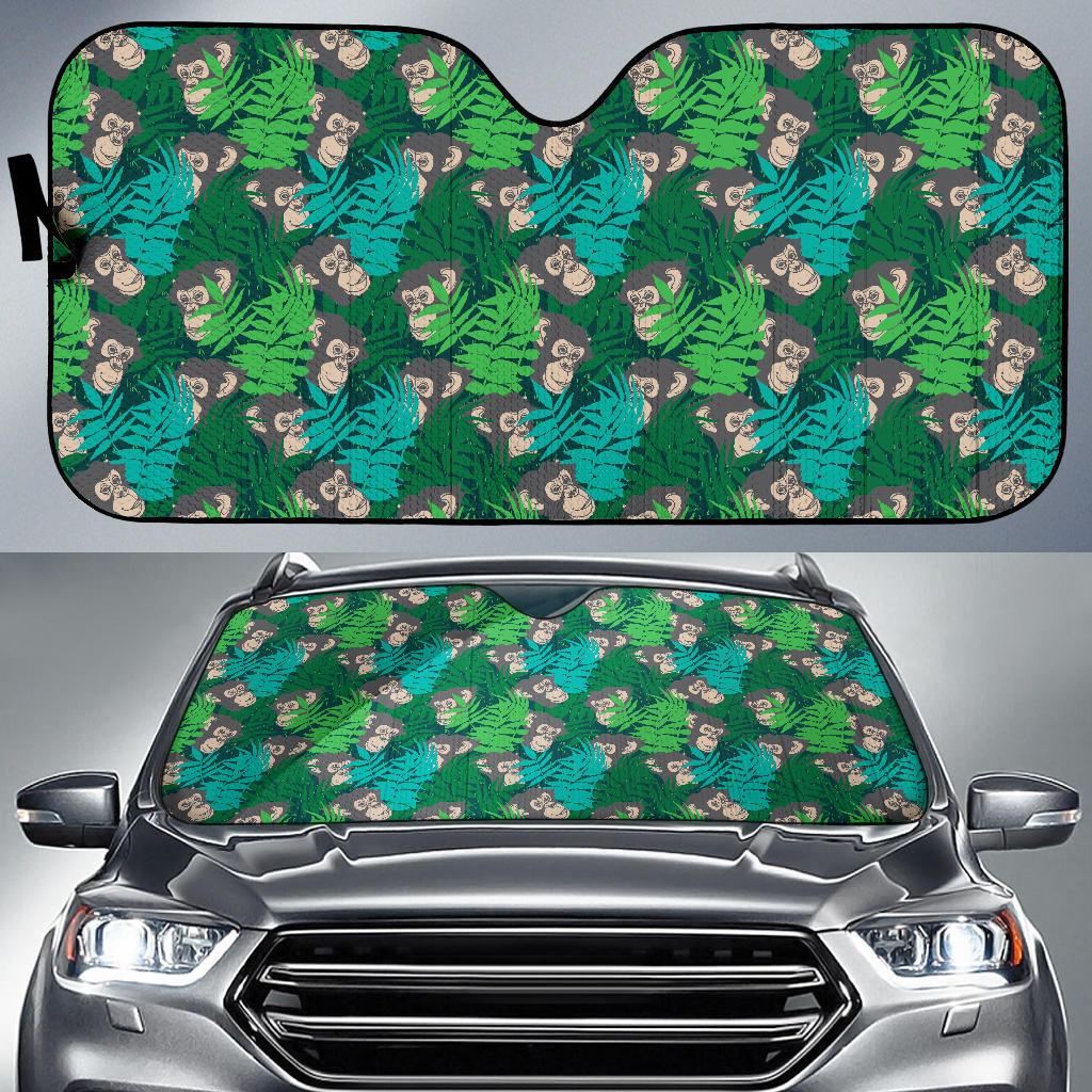 Chimpanzee Pattern Print Design 01 Car Sun Shade-JORJUNE.COM