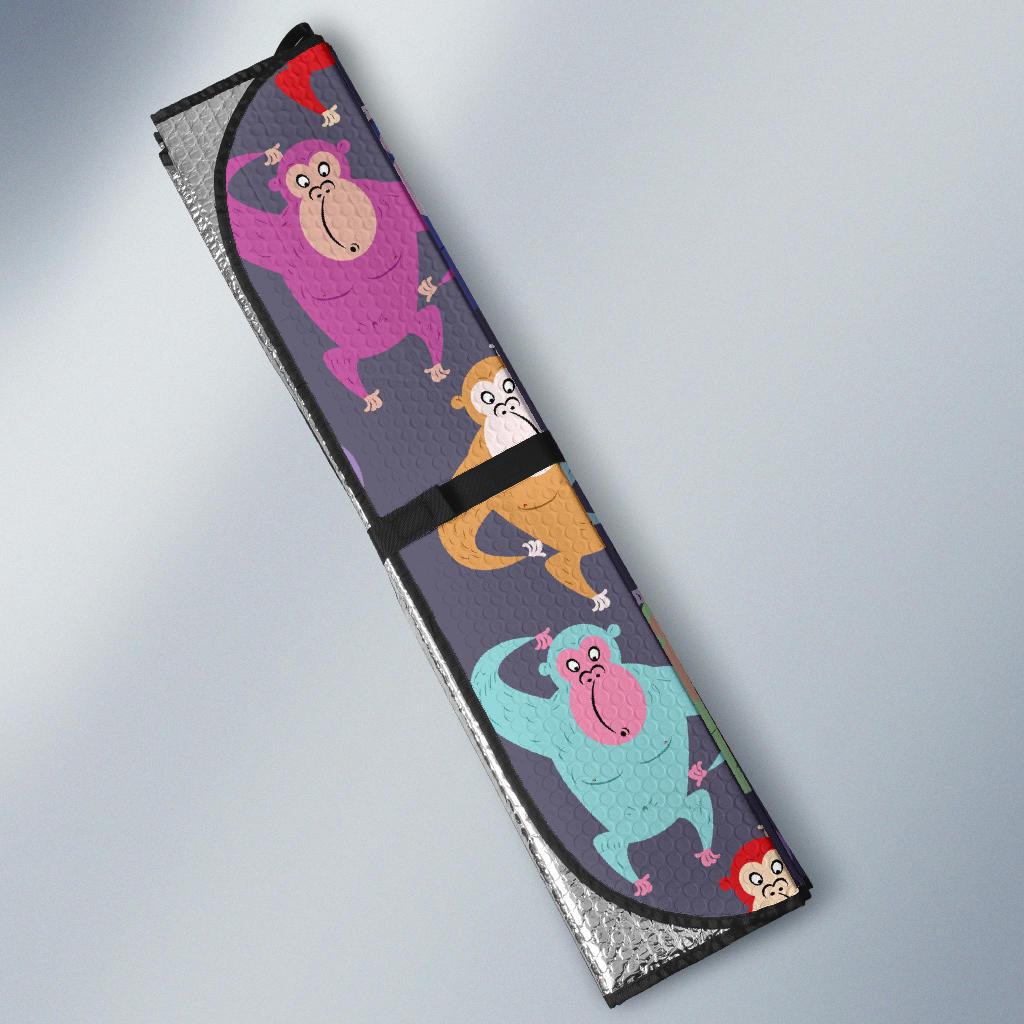 Chimpanzee Pattern Print Design 03 Car Sun Shade-JORJUNE.COM