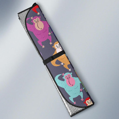 Chimpanzee Pattern Print Design 03 Car Sun Shade-JORJUNE.COM