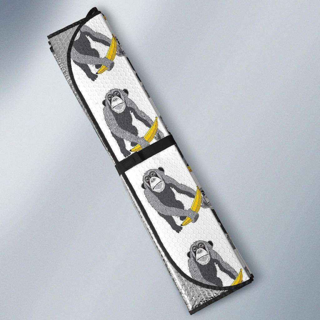 Chimpanzee Pattern Print Design 05 Car Sun Shade-JORJUNE.COM