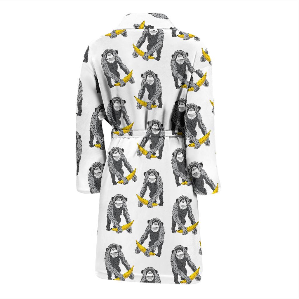 Chimpanzee Pattern Print Design 05 Men Bathrobe-JORJUNE.COM