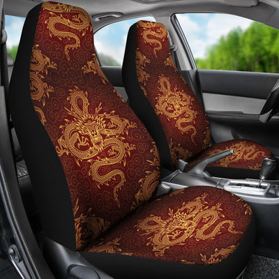 Chinese Dragons Gold Design Universal Fit Car Seat Covers