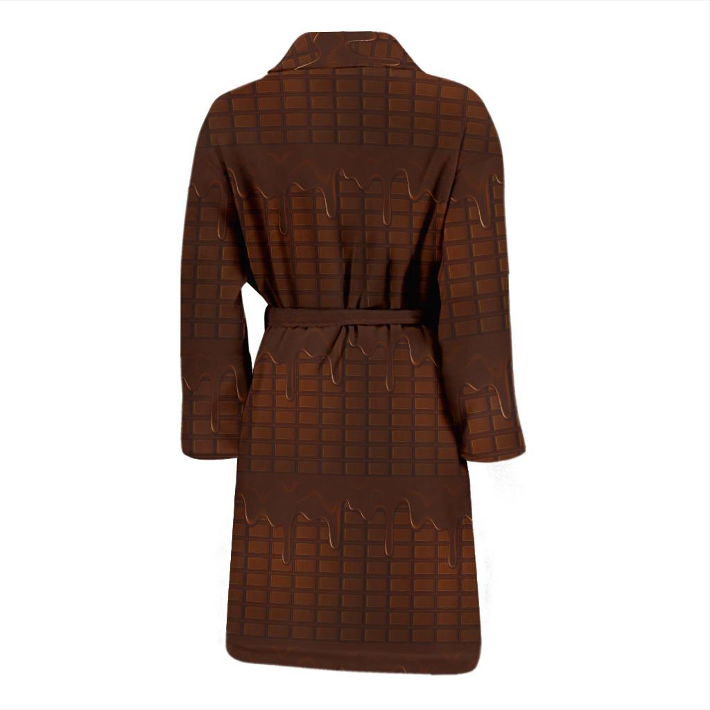 Chocolate Pattern Print Design 01 Men Bathrobe-JORJUNE.COM