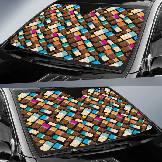 Chocolate Pattern Print Design 02 Car Sun Shade-JORJUNE.COM