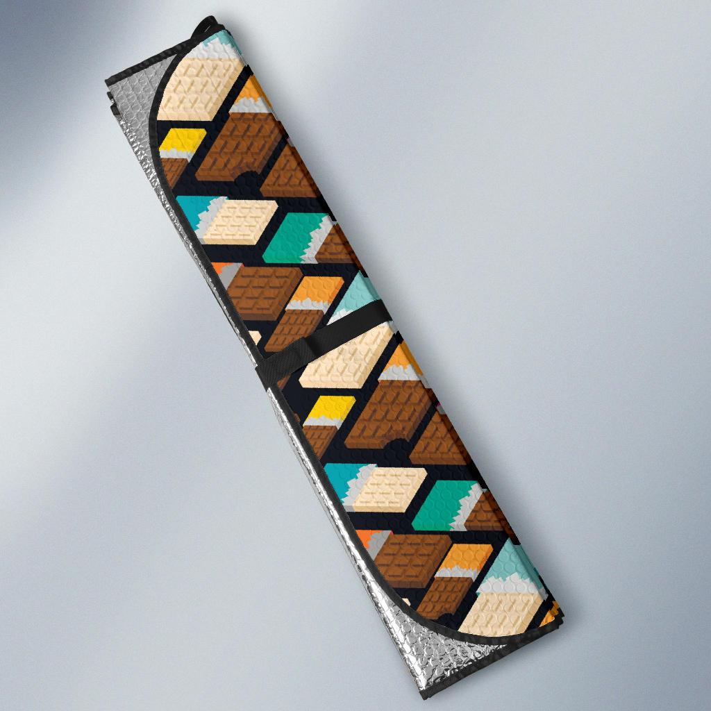 Chocolate Pattern Print Design 02 Car Sun Shade-JORJUNE.COM
