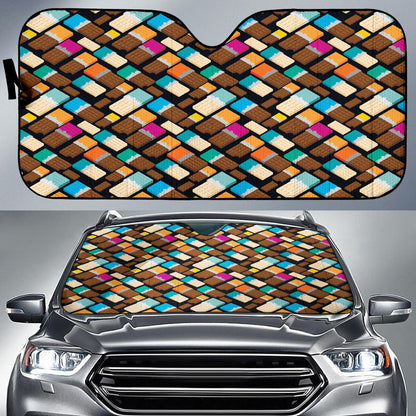Chocolate Pattern Print Design 02 Car Sun Shade-JORJUNE.COM
