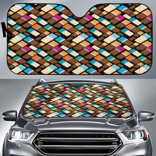 Chocolate Pattern Print Design 02 Car Sun Shade-JORJUNE.COM