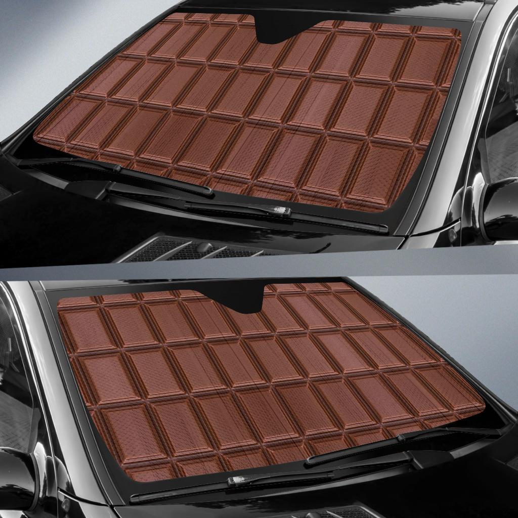 Chocolate Pattern Print Design 03 Car Sun Shade-JORJUNE.COM