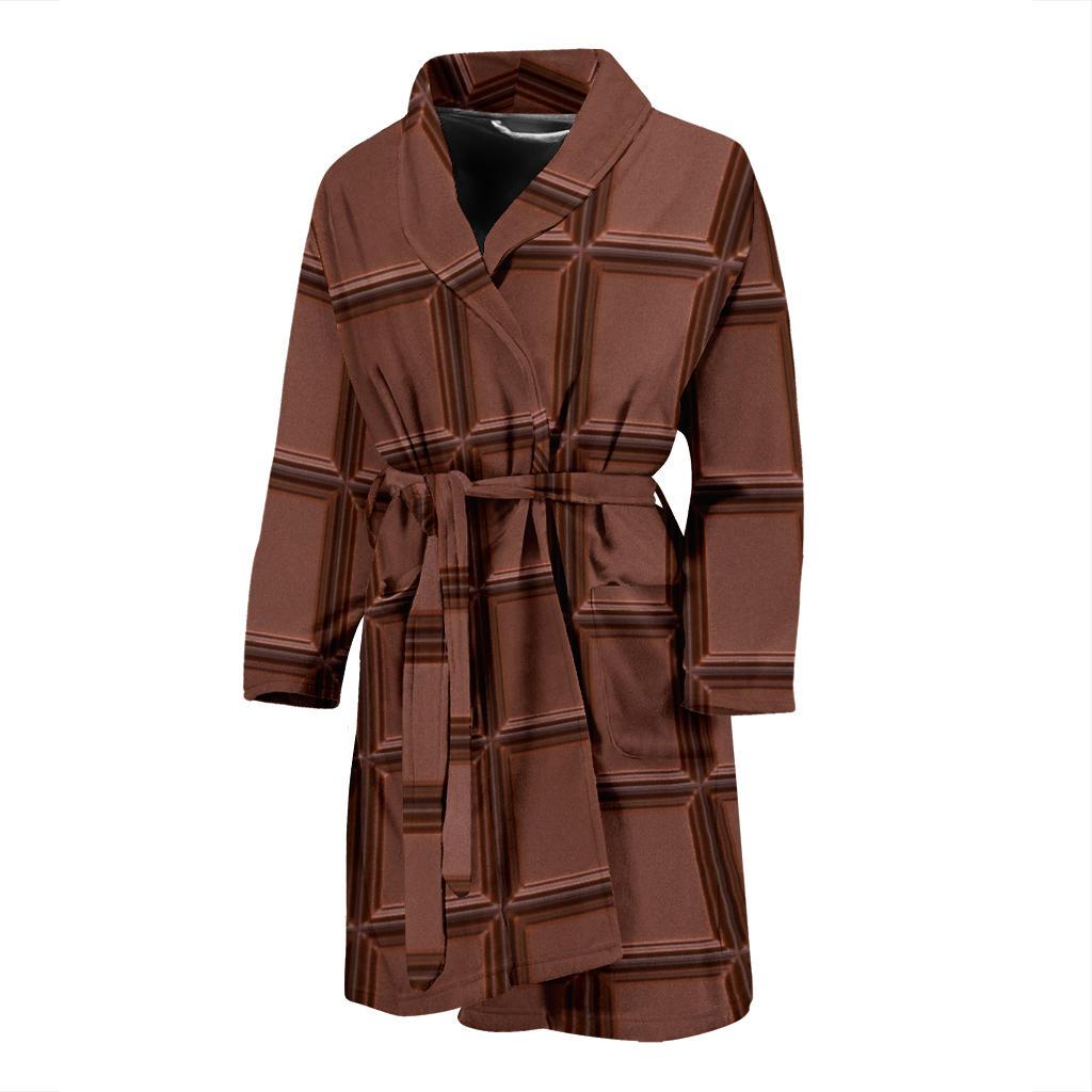 Chocolate Pattern Print Design 03 Men Bathrobe-JORJUNE.COM
