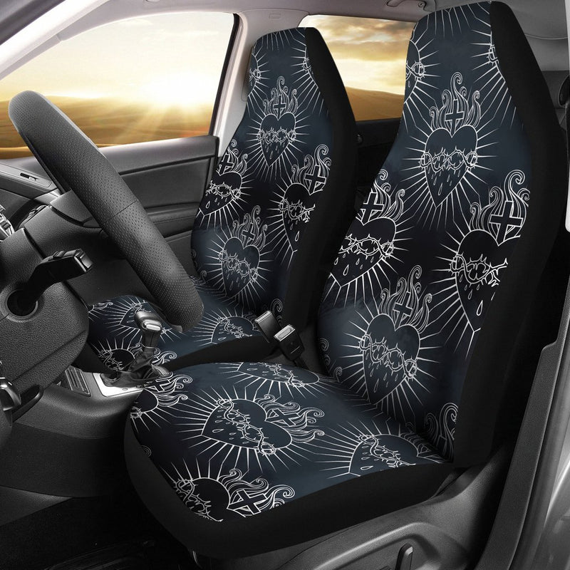 Christian Heart Tattoo Style Universal Fit Car Seat Covers