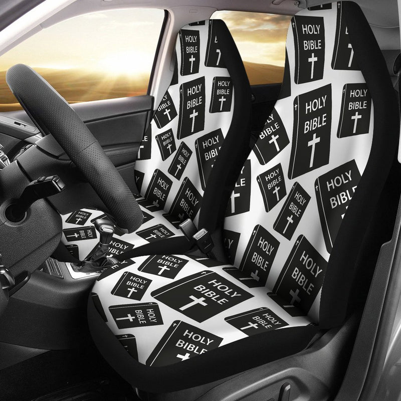 Christian Holy Bible Book Pattern Universal Fit Car Seat Covers