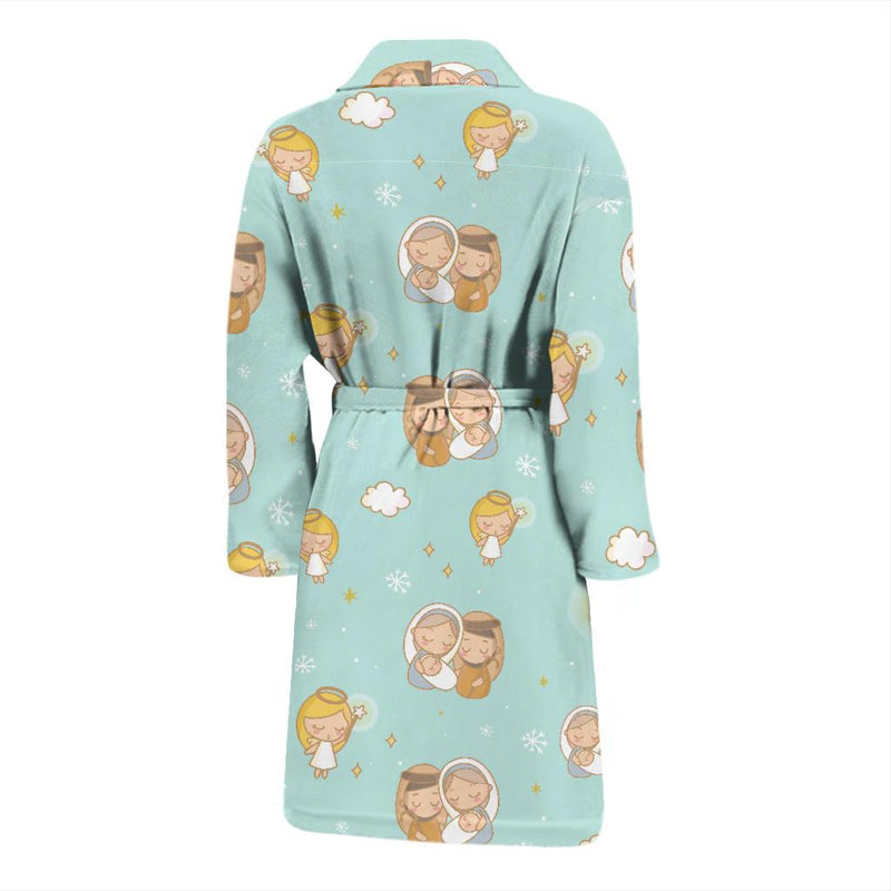 Christian Pattern Print Design 01 Men Bathrobe-JORJUNE.COM