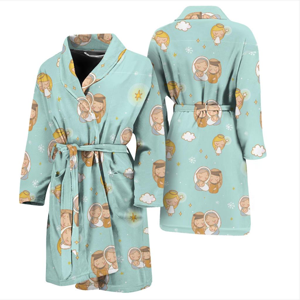 Christian Pattern Print Design 01 Men Bathrobe-JORJUNE.COM