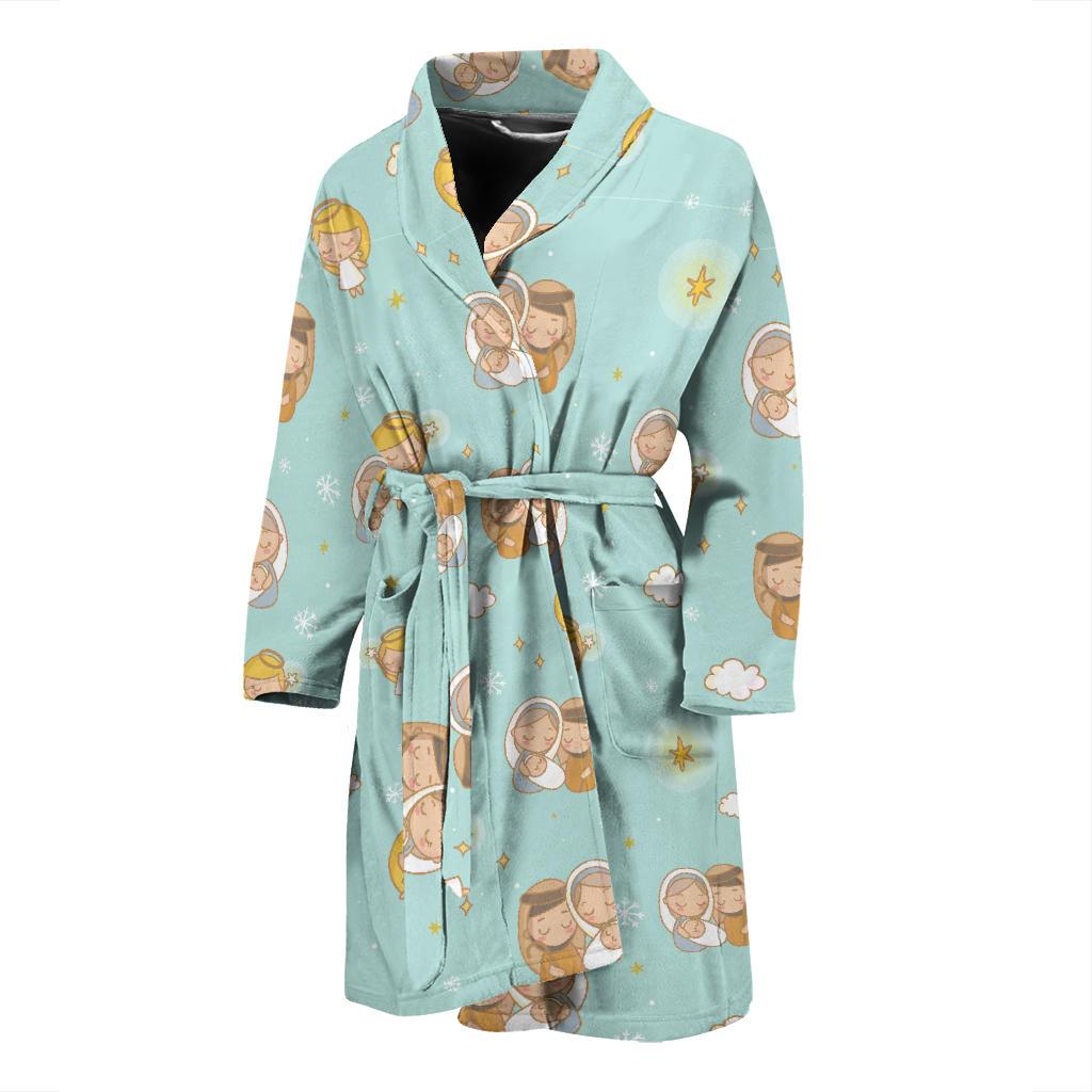 Christian Pattern Print Design 01 Men Bathrobe-JORJUNE.COM