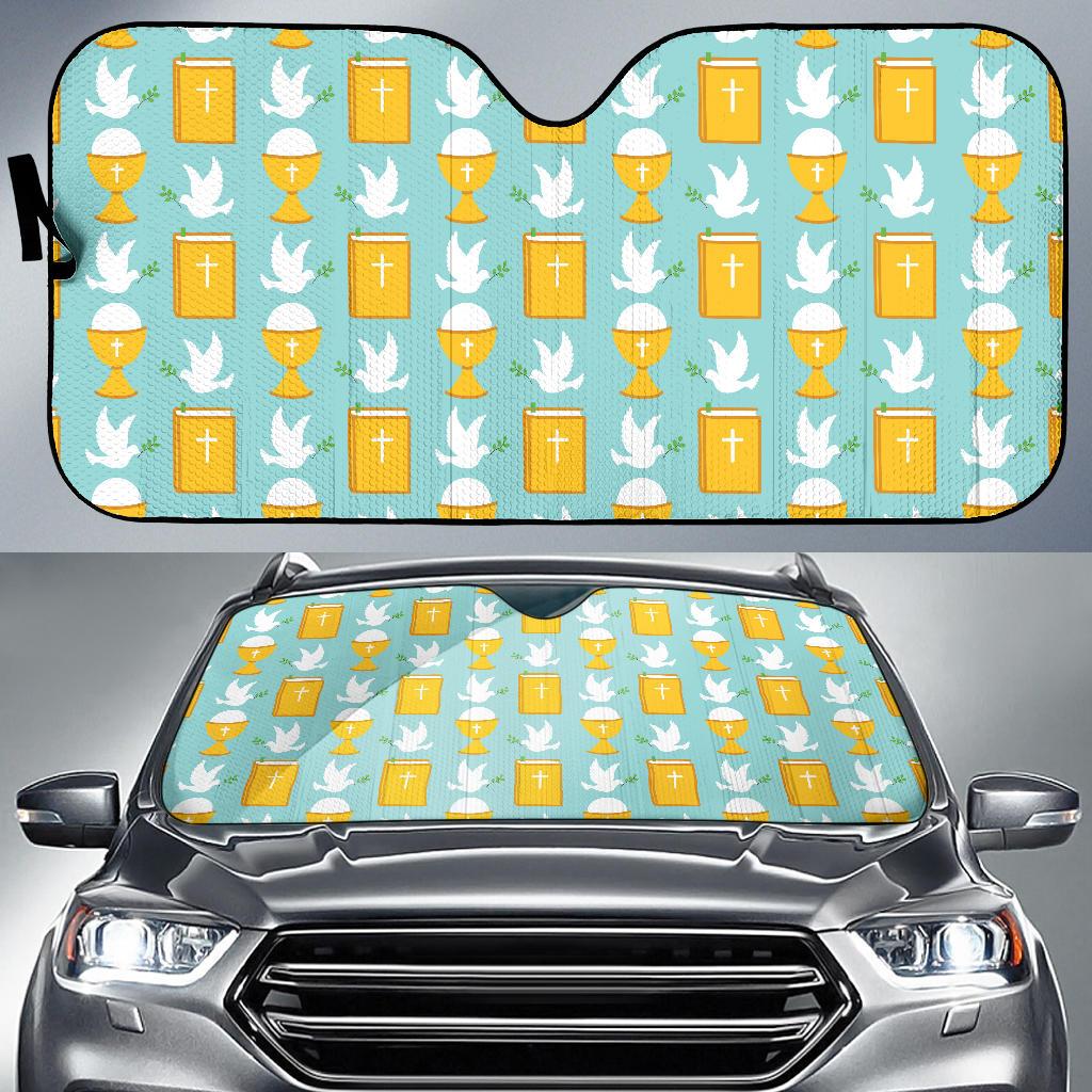 Christian Pattern Print Design 02 Car Sun Shade-JORJUNE.COM