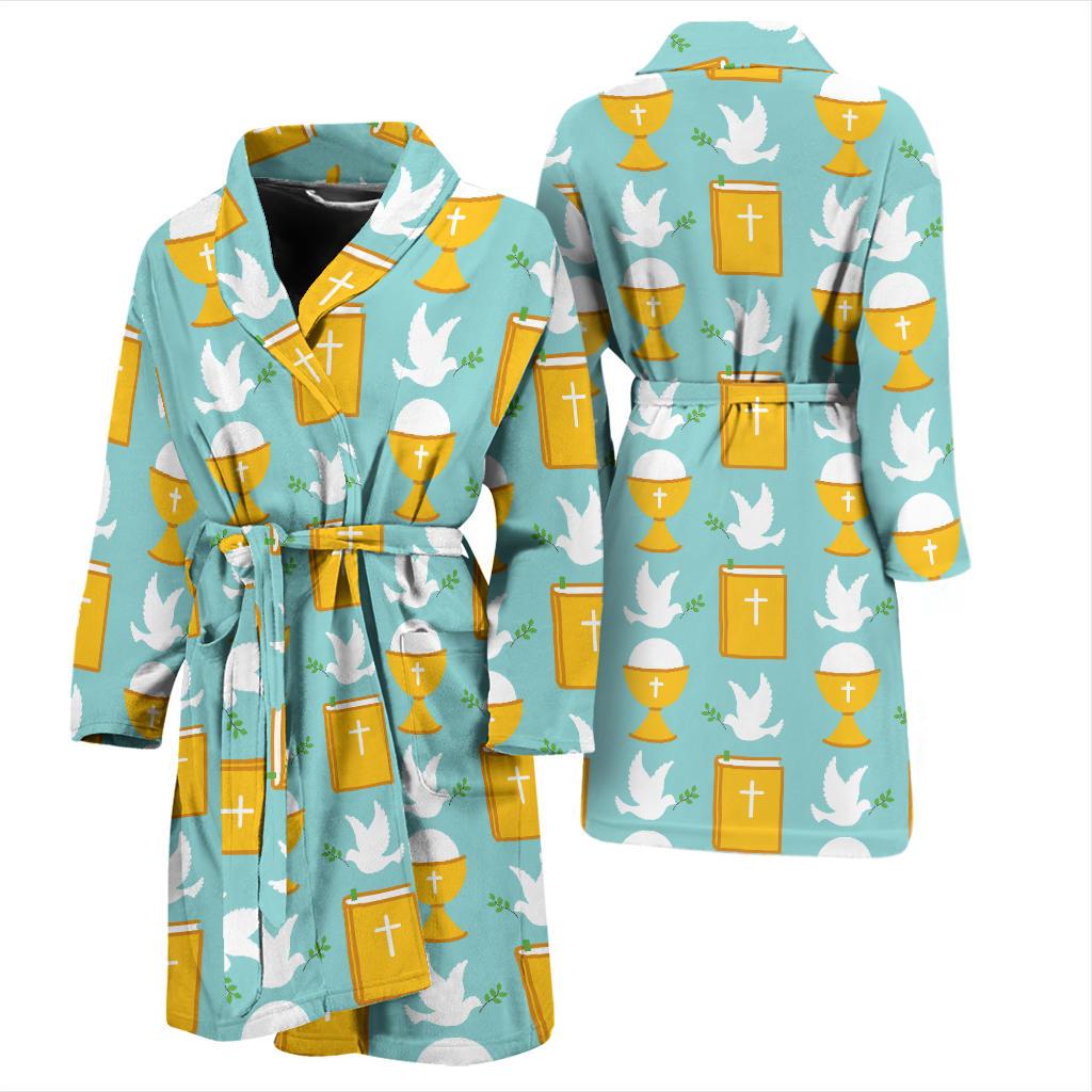 Christian Pattern Print Design 02 Men Bathrobe-JORJUNE.COM