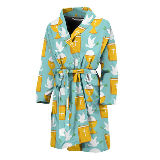 Christian Pattern Print Design 02 Men Bathrobe-JORJUNE.COM