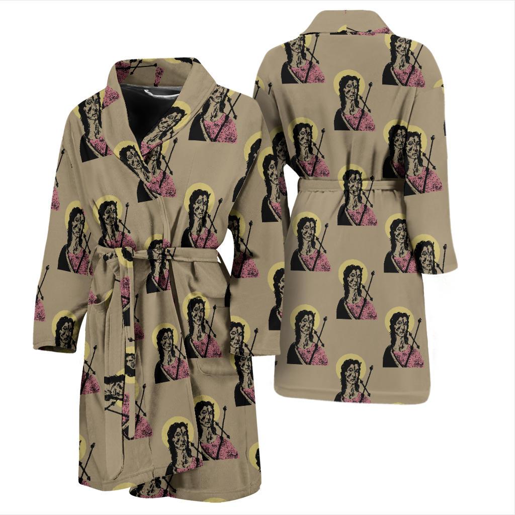 Christian Pattern Print Design 04 Men Bathrobe-JORJUNE.COM
