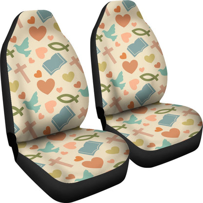 Christian Symbol Pattern Universal Fit Car Seat Covers