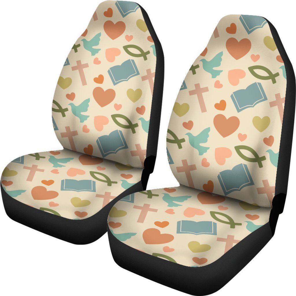 Christian Symbol Pattern Universal Fit Car Seat Covers