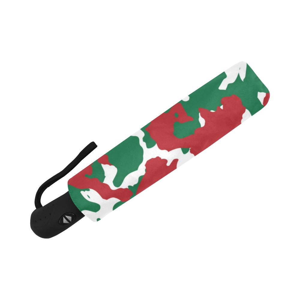 Christmas Color Camo Print Automatic Foldable Umbrella