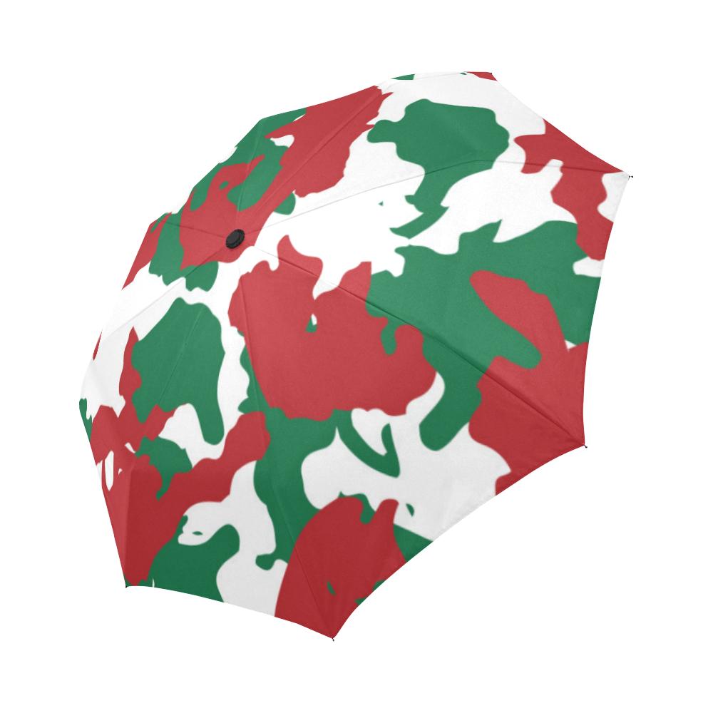 Christmas Color Camo Print Automatic Foldable Umbrella