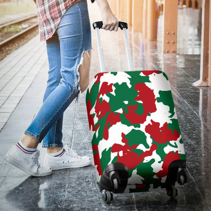 Christmas Color Camo Camouflage Print Luggage Cover Protector