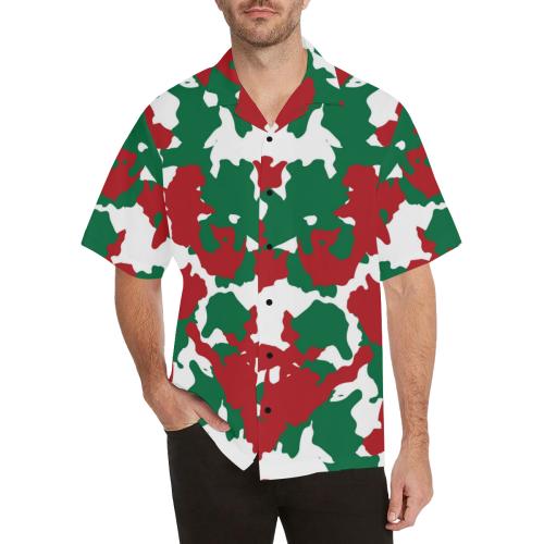 Christmas Color Camo Print Men Hawaiian Shirt