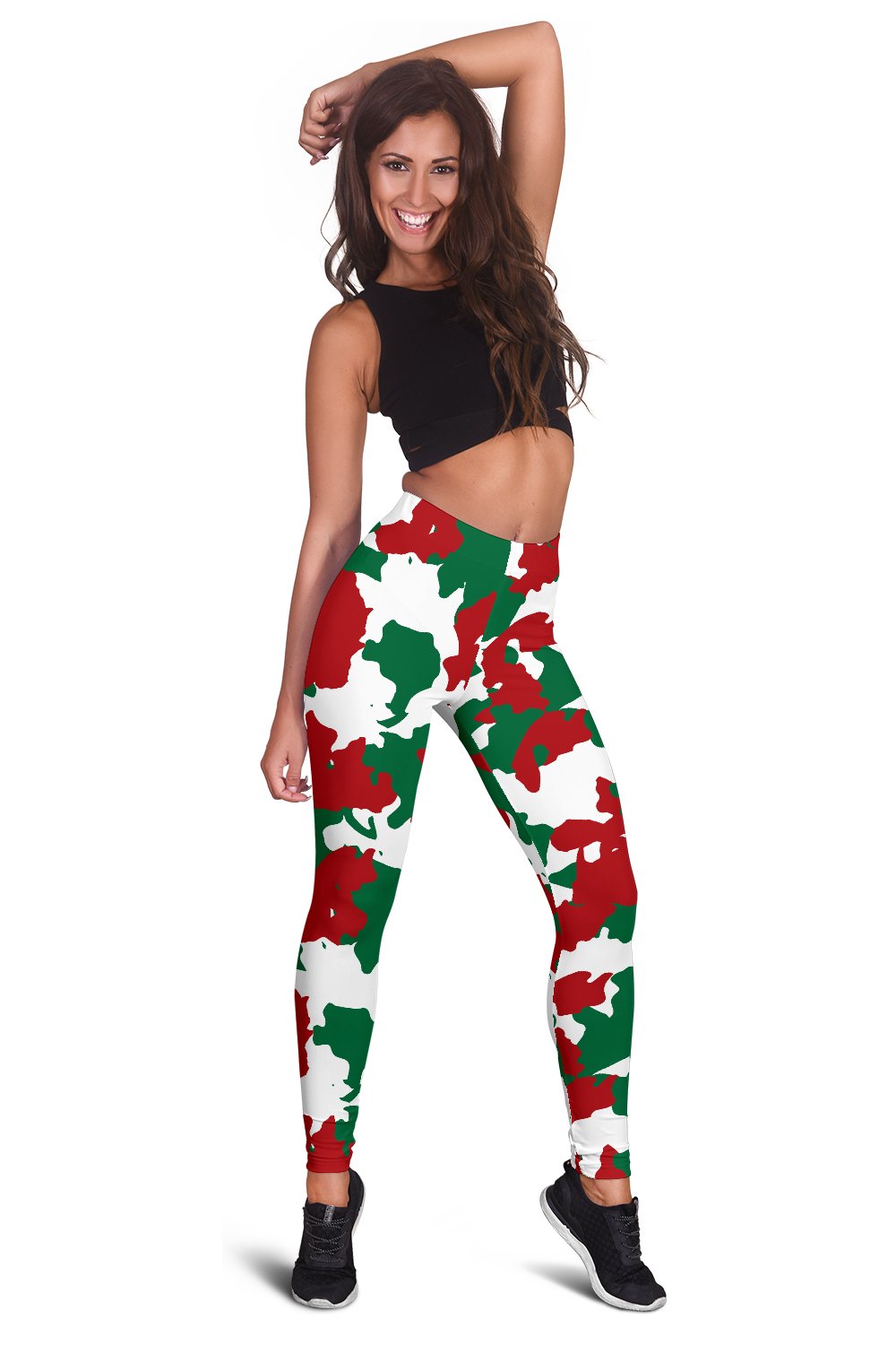 Christmas Color Camo Print Women Leggings