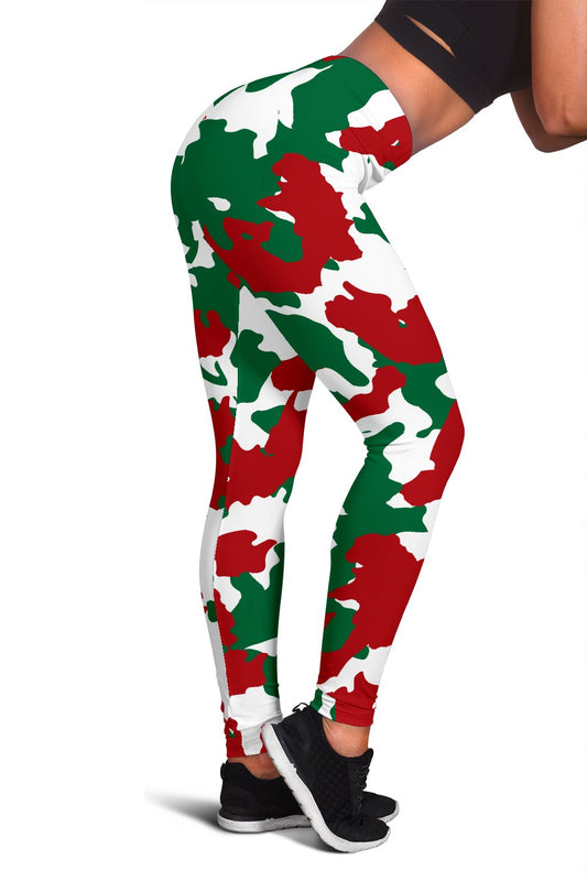 Christmas Color Camo Print Women Leggings