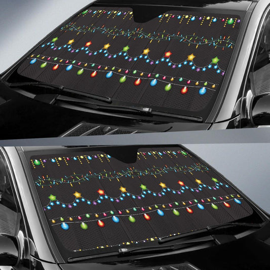 Christmas Light Pattern Print Design 01 Car Sun Shade-JORJUNE.COM