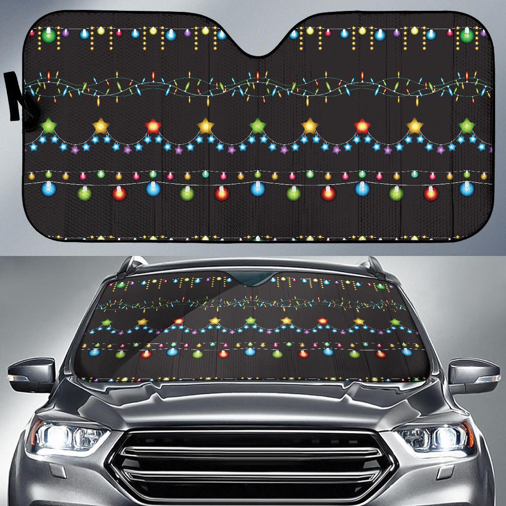 Christmas Light Pattern Print Design 01 Car Sun Shade-JORJUNE.COM