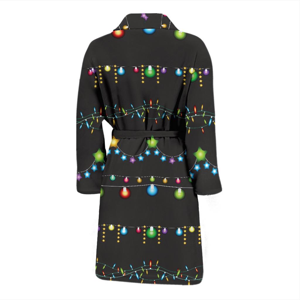 Christmas Light Pattern Print Design 01 Men Bathrobe-JORJUNE.COM