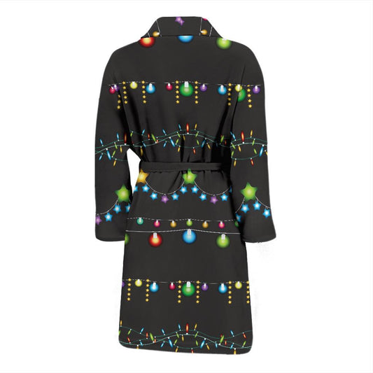 Christmas Light Pattern Print Design 01 Men Bathrobe-JORJUNE.COM