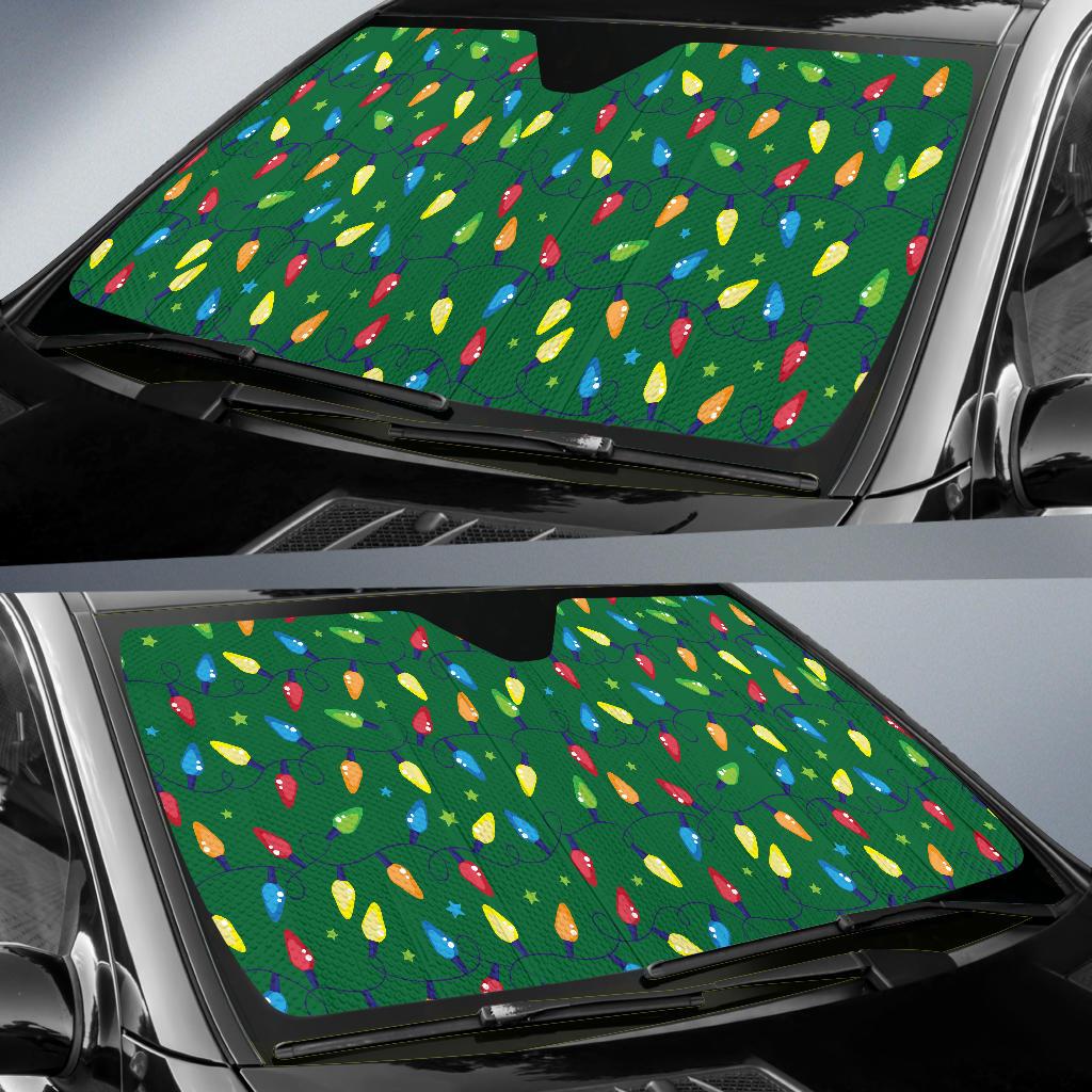 Christmas Light Pattern Print Design 02 Car Sun Shade-JORJUNE.COM