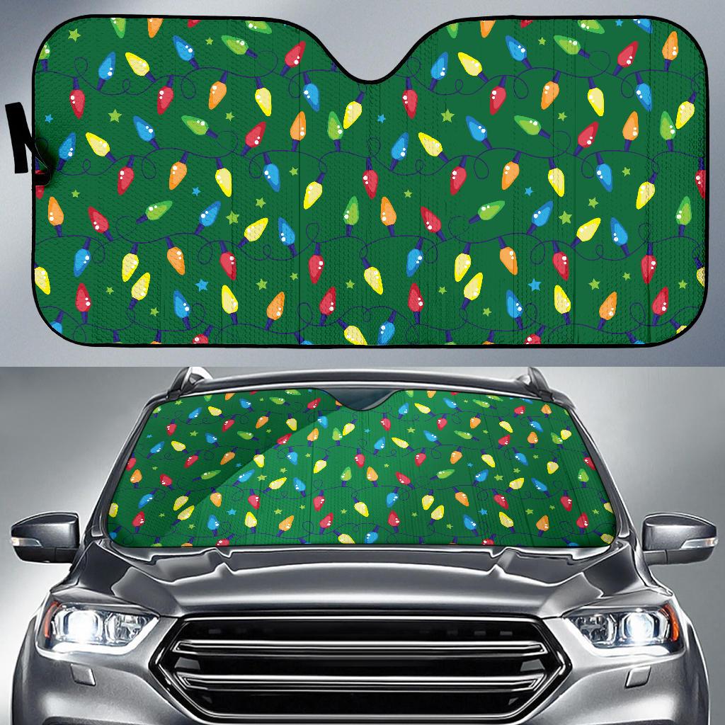 Christmas Light Pattern Print Design 02 Car Sun Shade-JORJUNE.COM