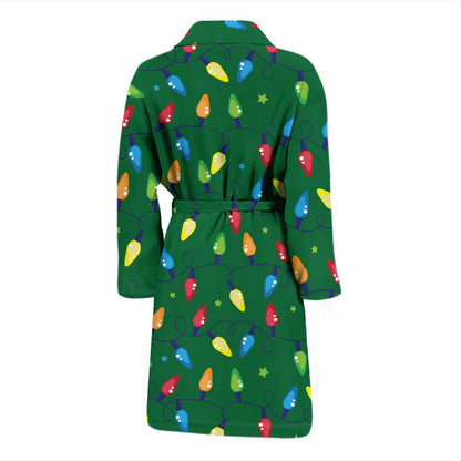 Christmas Light Pattern Print Design 02 Men Bathrobe-JORJUNE.COM