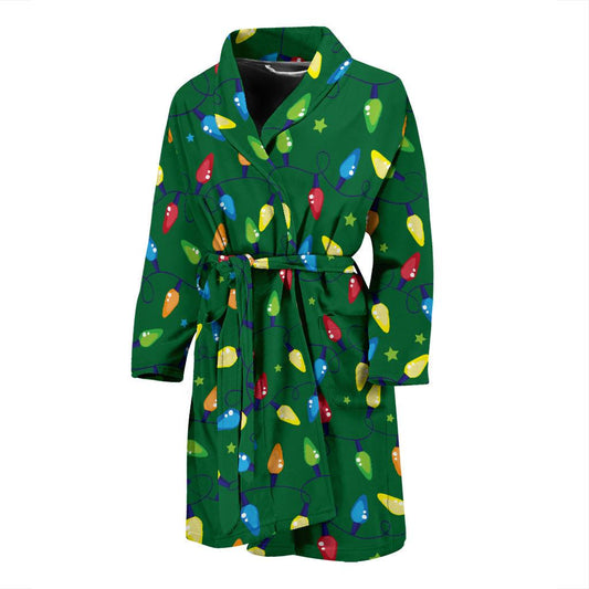 Christmas Light Pattern Print Design 02 Men Bathrobe-JORJUNE.COM